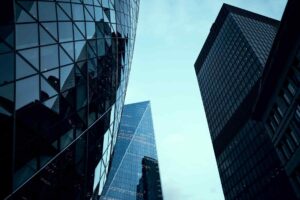 London skyscrapers including the Gherkin